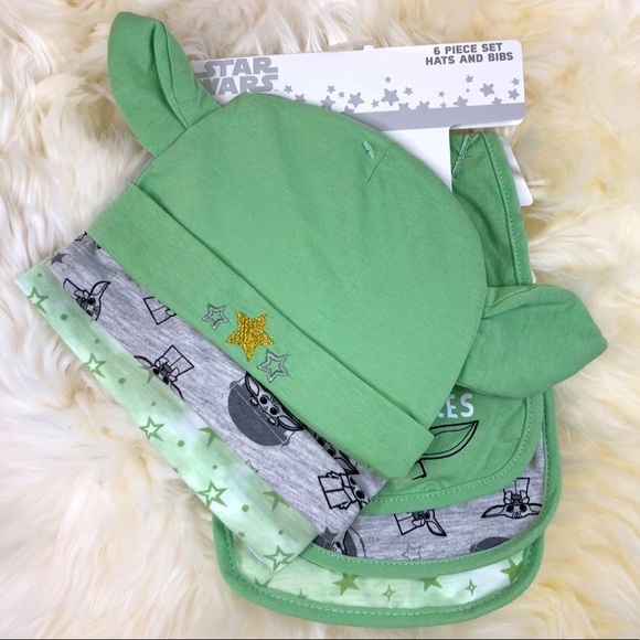 Star Wars Other - Disney Star Wars Baby Yoda Mandalorian 6 Piece Hat and Bib Set